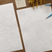 Coffret peinture au numéro Flower power jaune