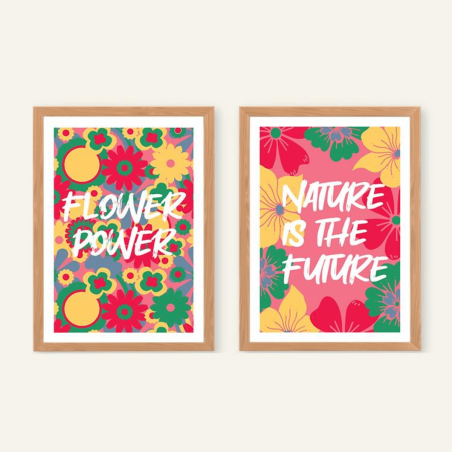 Coffret peinture au numéro Flower power jaune
