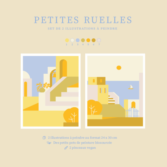 Coffret peinture au numéro Salut Irène Petites ruelles
