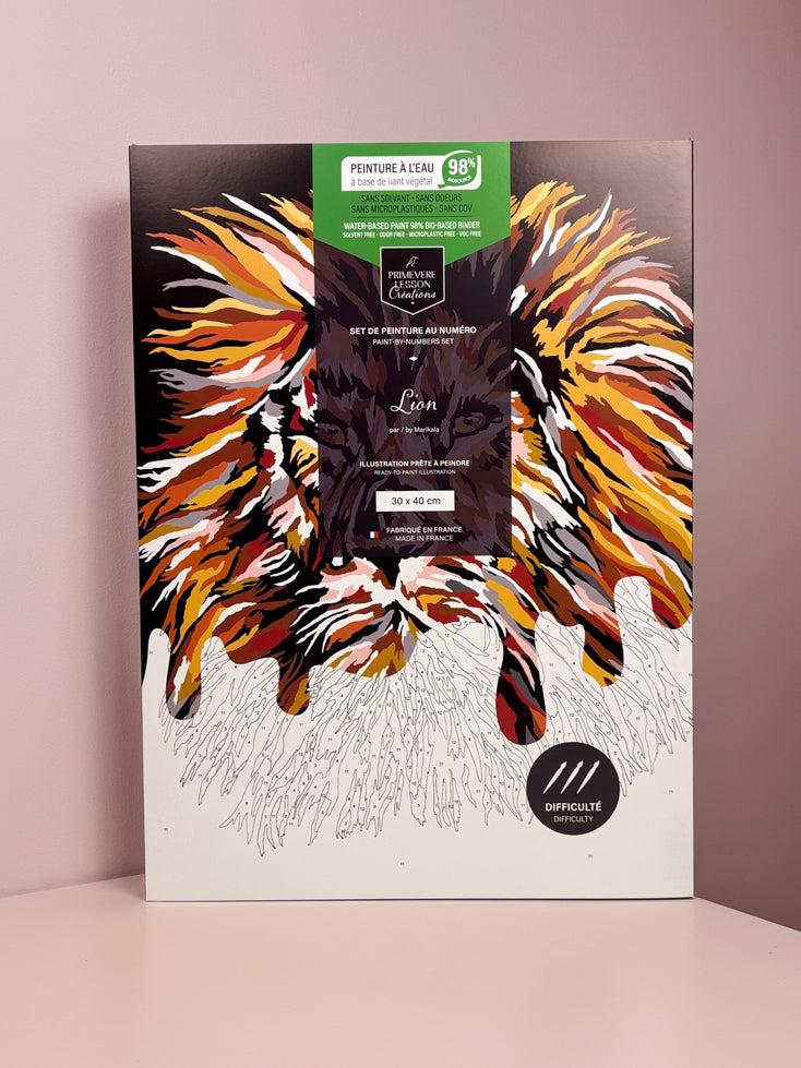 Lion par Marikala - Coffret peinture au numéro Primevère Lesson Créations