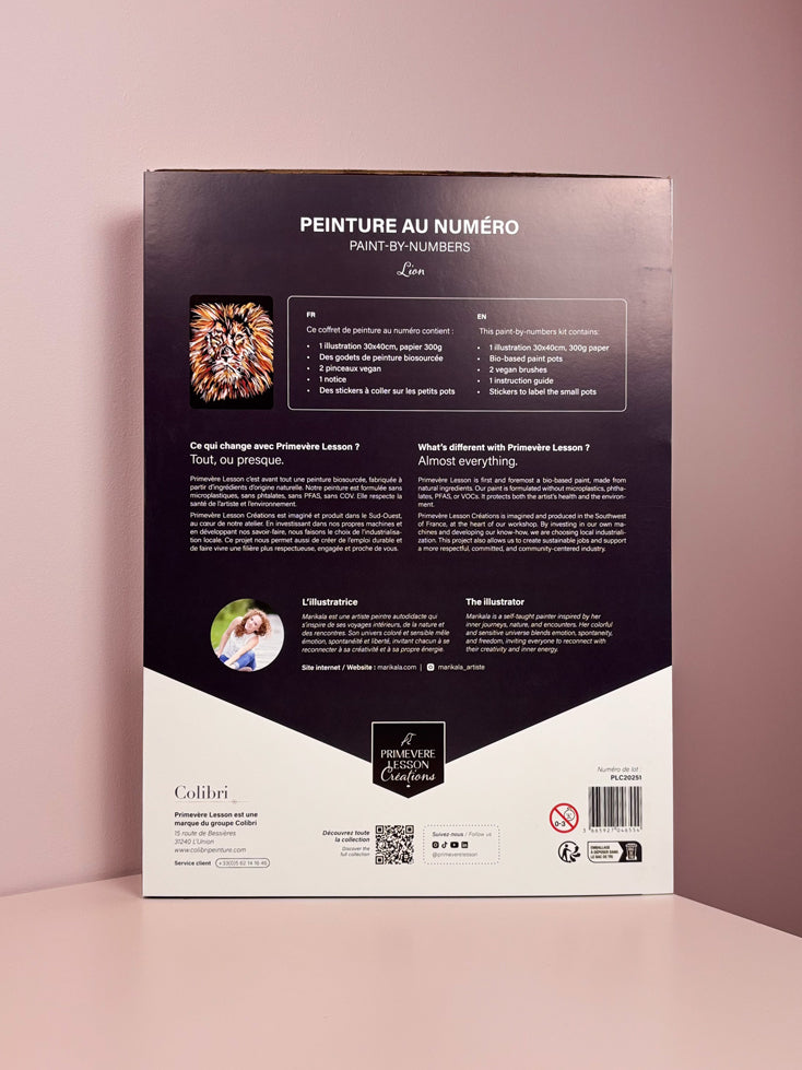 Lion par Marikala - Coffret peinture au numéro Primevère Lesson Créations