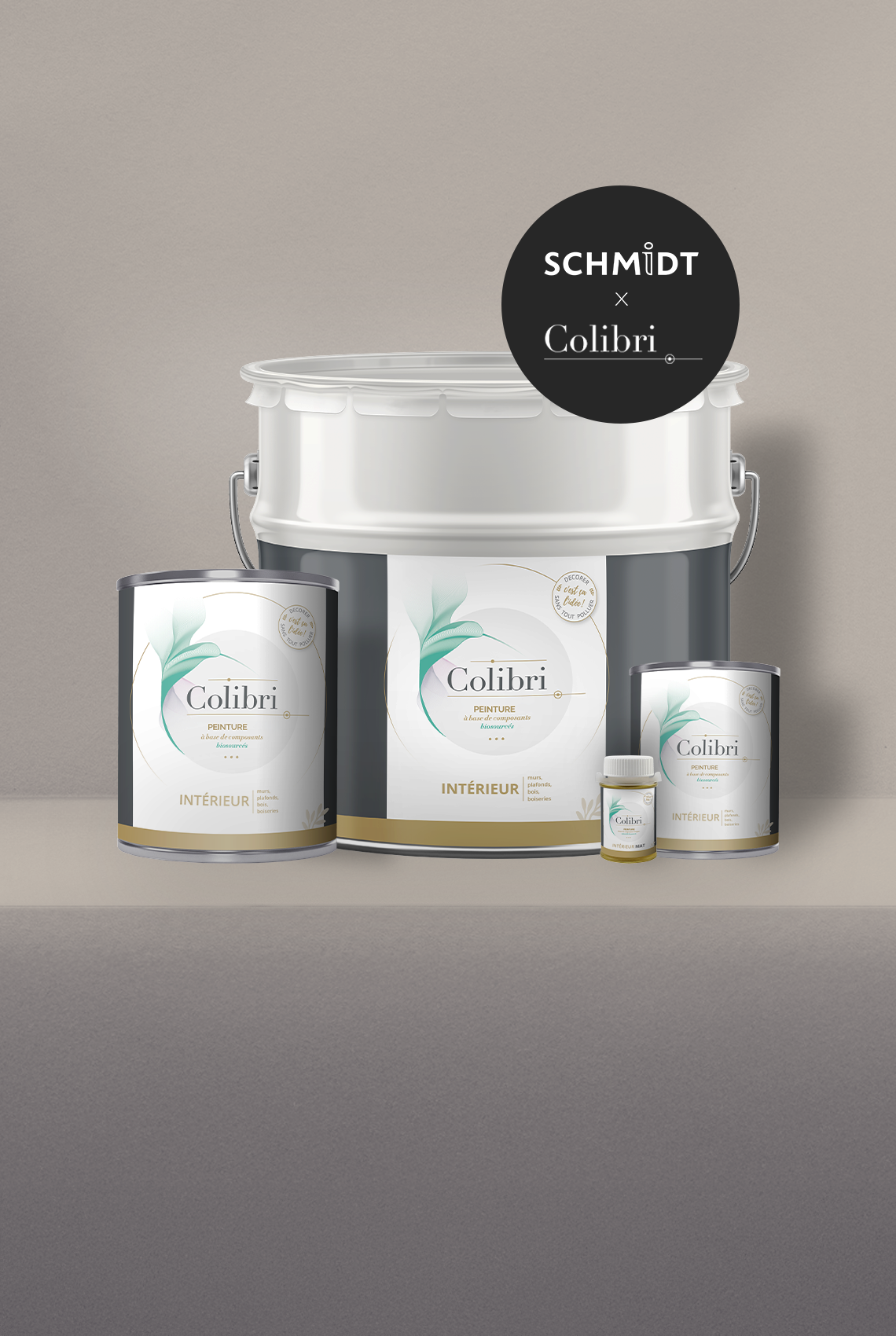 Schmidt Kashmir Grey - Peinture biosourcée murs et plafonds