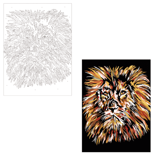 Lion par Marikala - Coffret peinture au numéro Primevère Lesson Créations