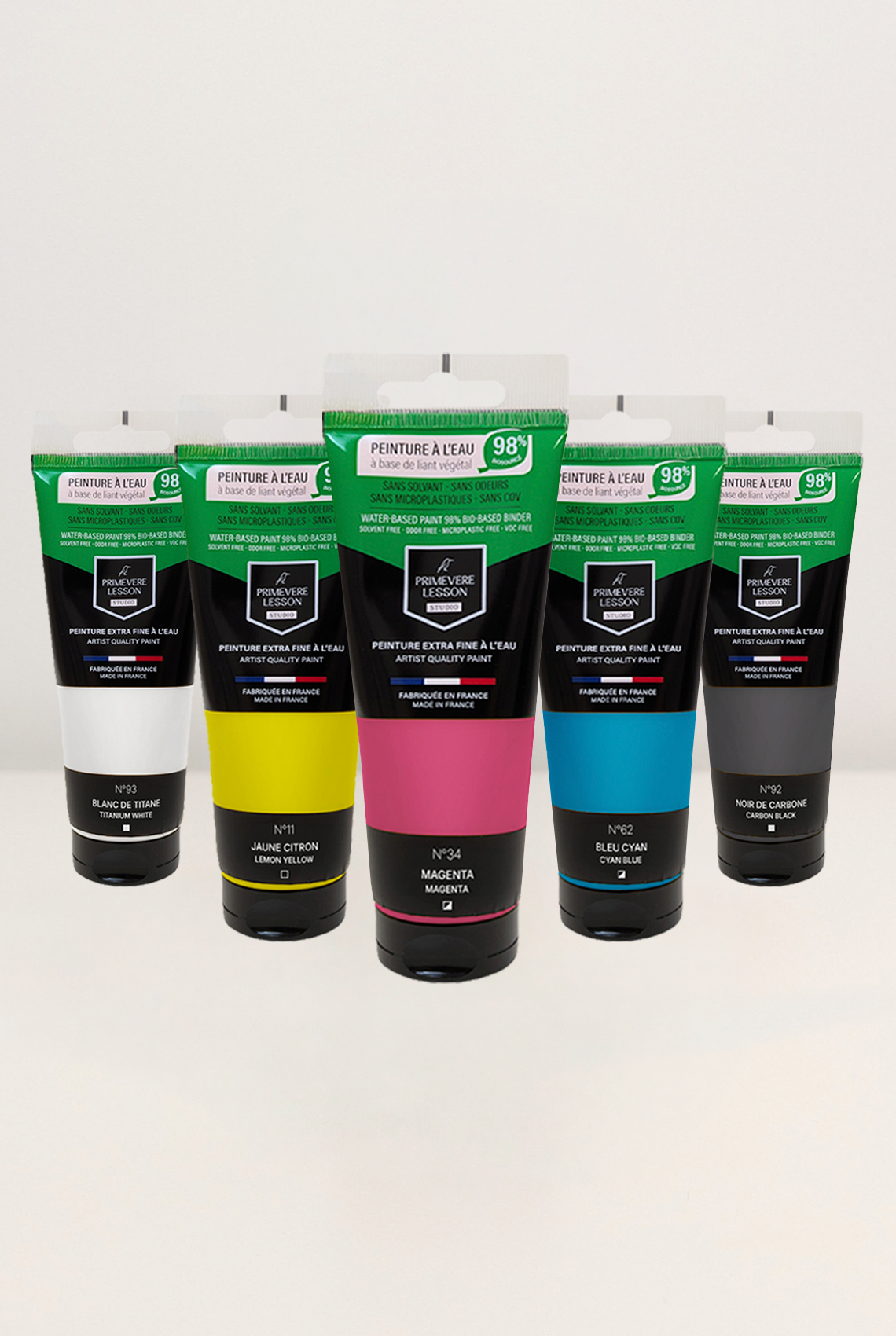 Pack 5 couleurs primaires - Peinture extra-fine Primevère Lesson Studio