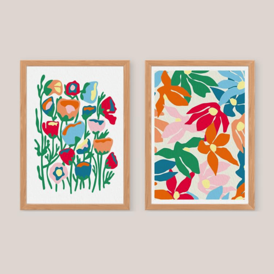 Fleurs multico - Coffret peinture au numéro Salut Irène