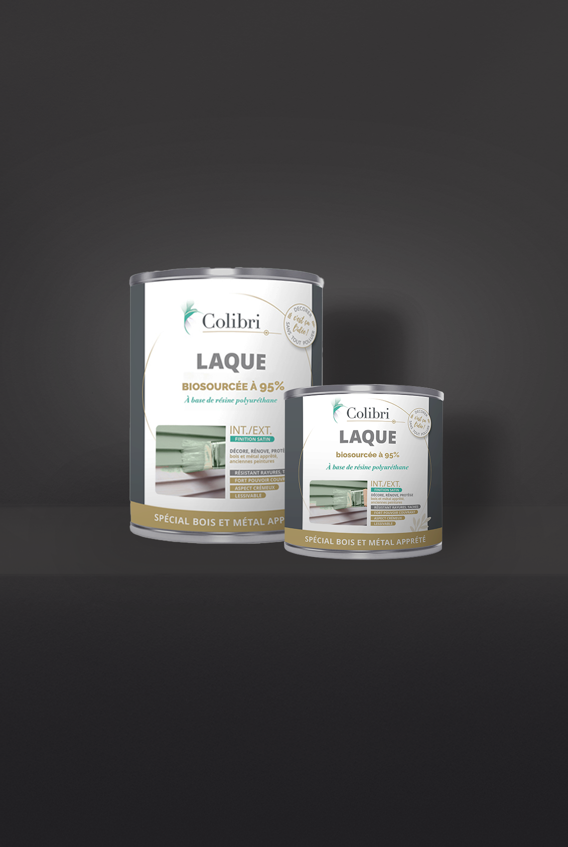 Noir - Laque biosourcée bois et métal