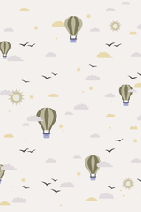 Montgolfières - Papier peint écologique enfant