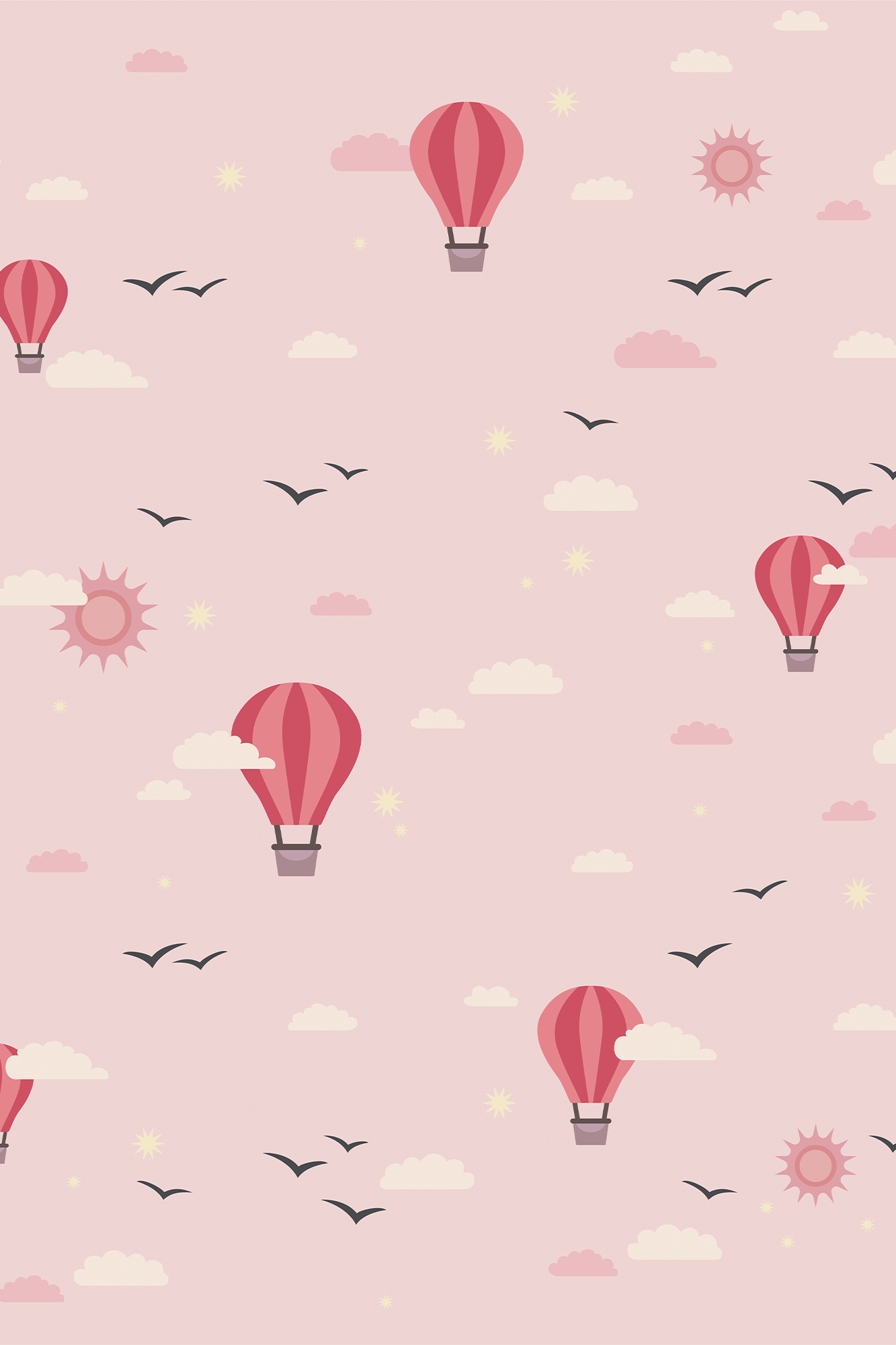 Montgolfières - Papier peint écologique enfant