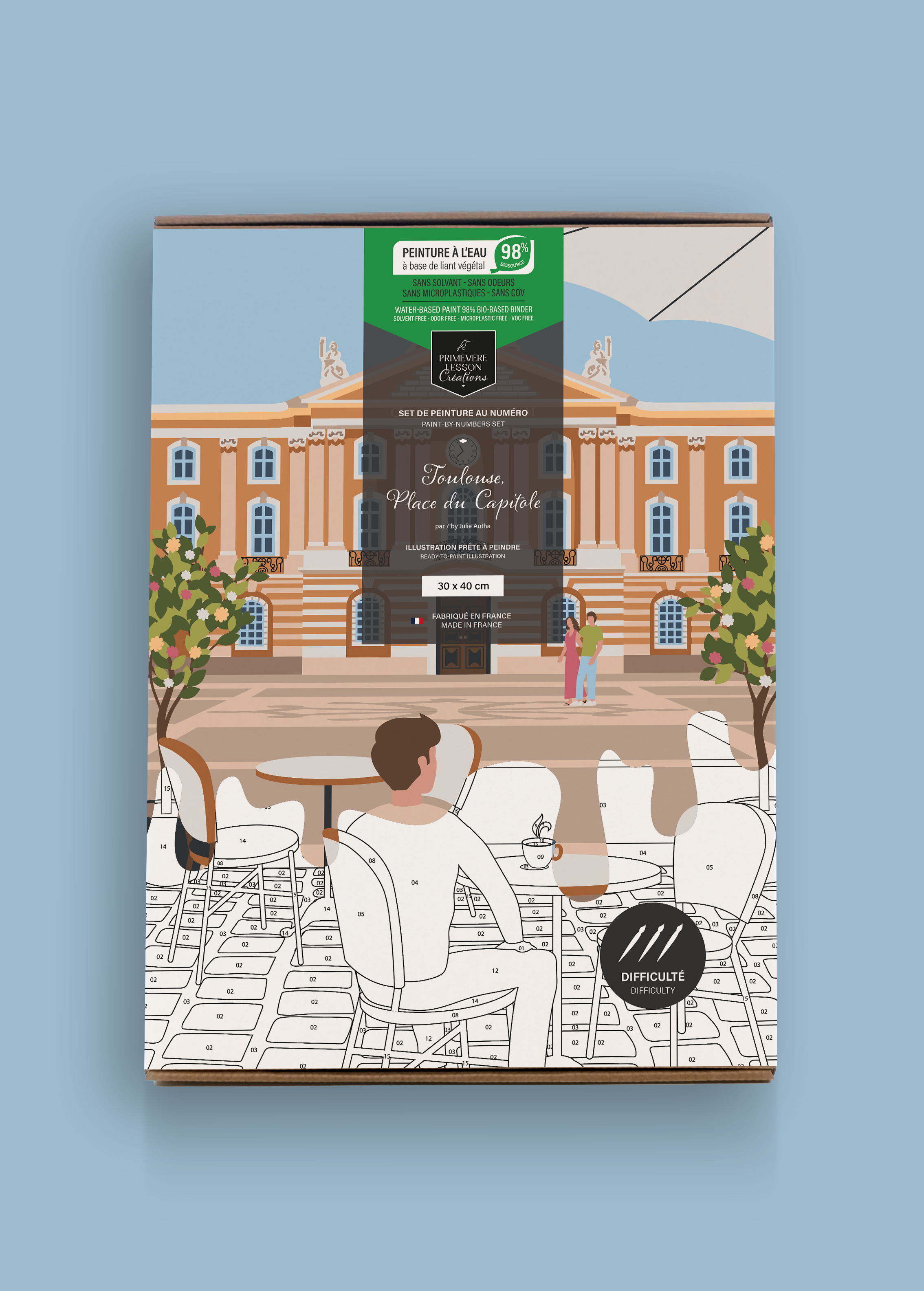 Toulouse par Julie Autha - Coffret peinture au numéro Primevère Lesson Créations