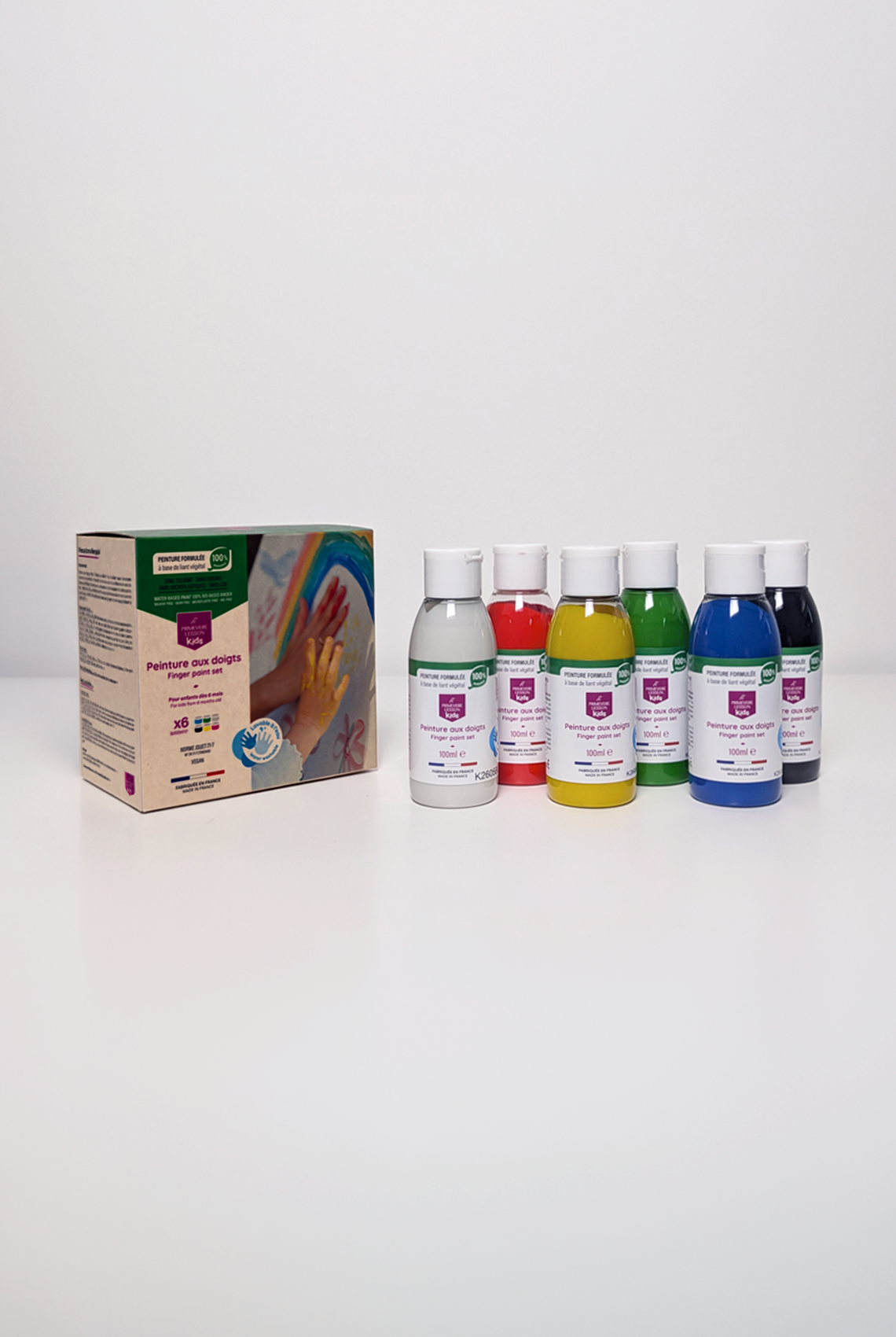 Coffret de 6 peintures aux doigts pour enfants - Primevère Lesson Kids