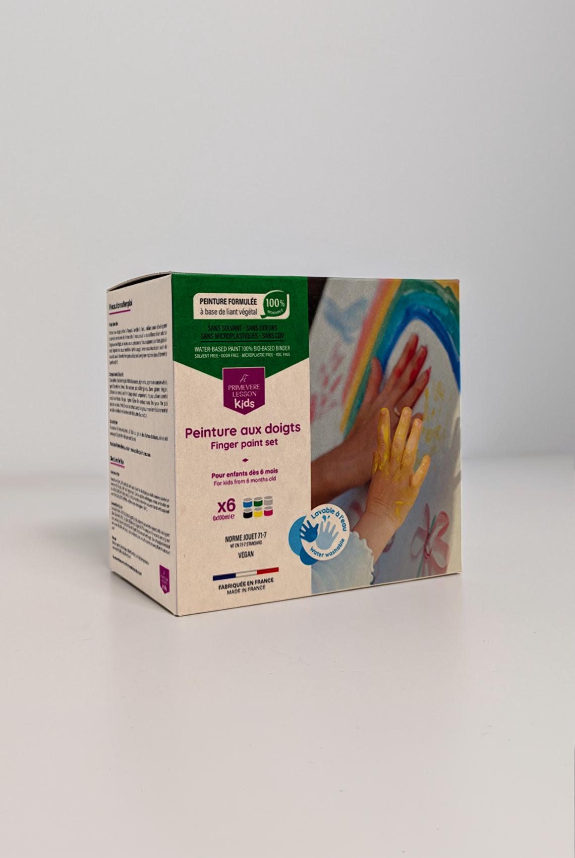 Coffret de 6 peintures aux doigts pour enfants - Primevère Lesson Kids