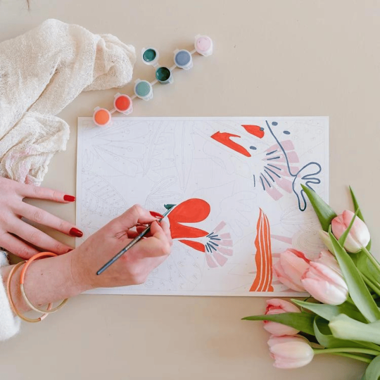 Promenade rouge - Coffret peinture au numéro Salut Irène