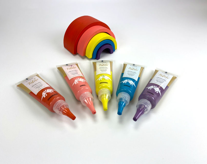 Jouet finalisé avec tubes de peinture créative et écologique Tatou Jouet finalisé avec tubes de peinture créative et écologique Tatou
